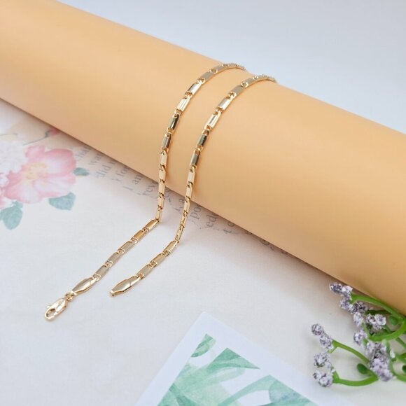 Rose Gold Plated Link Chain Necklace in Elegant Glossy Finish - 45cm, XPNL0043 - Picture 9 of 12